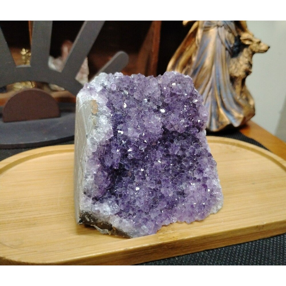 Amethyst Quartz Crystal Cut Geode Base